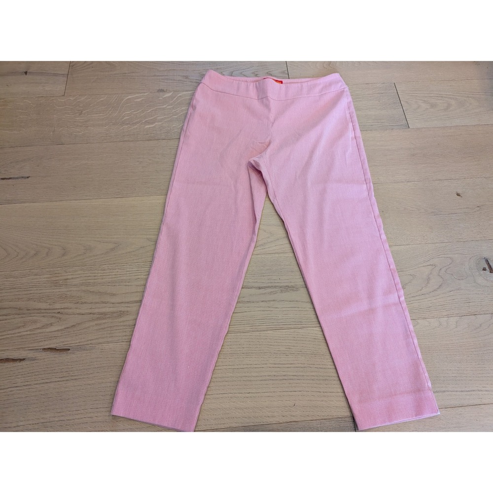 Krazy Larry orange micro stripe Pants Stretch Pull On Cropped Casual Women's‎